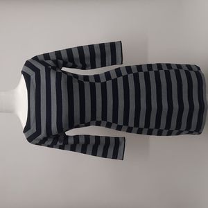 NWT GAP Navy & Gray Figure Flattering Striped Dress, Size XS
